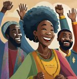 Firefly Black People happy, unified, with christians and Muslims 47016