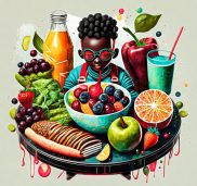 Firefly healthy food, 3d, detailed, black people, digital perfect art 98599