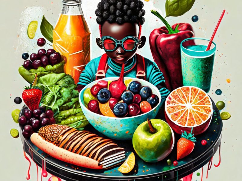 Firefly healthy food, 3d, detailed, black people, digital perfect art 98599